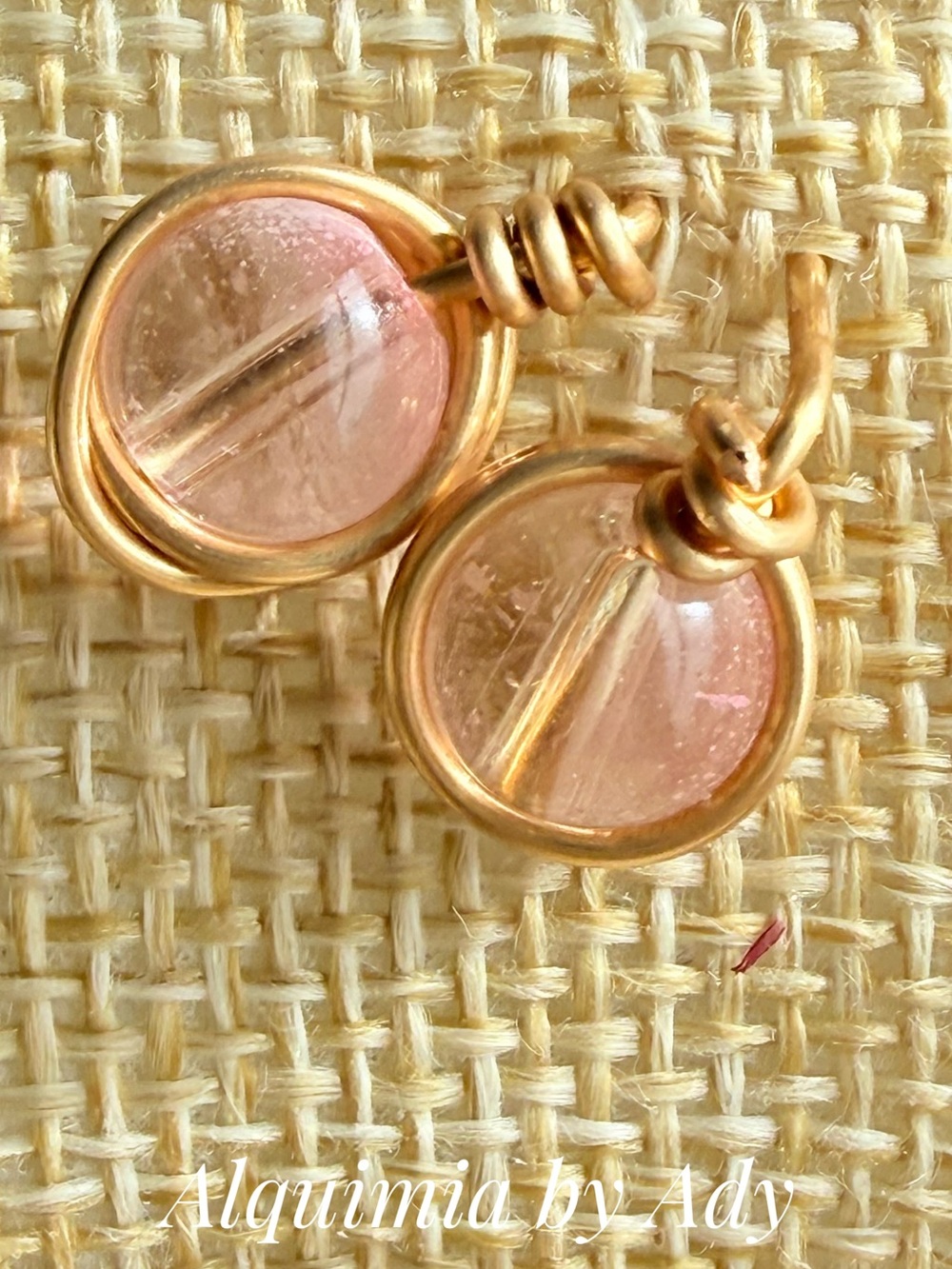 Alquimia Rose Glass and Gold Wire Mini Drop Earrings